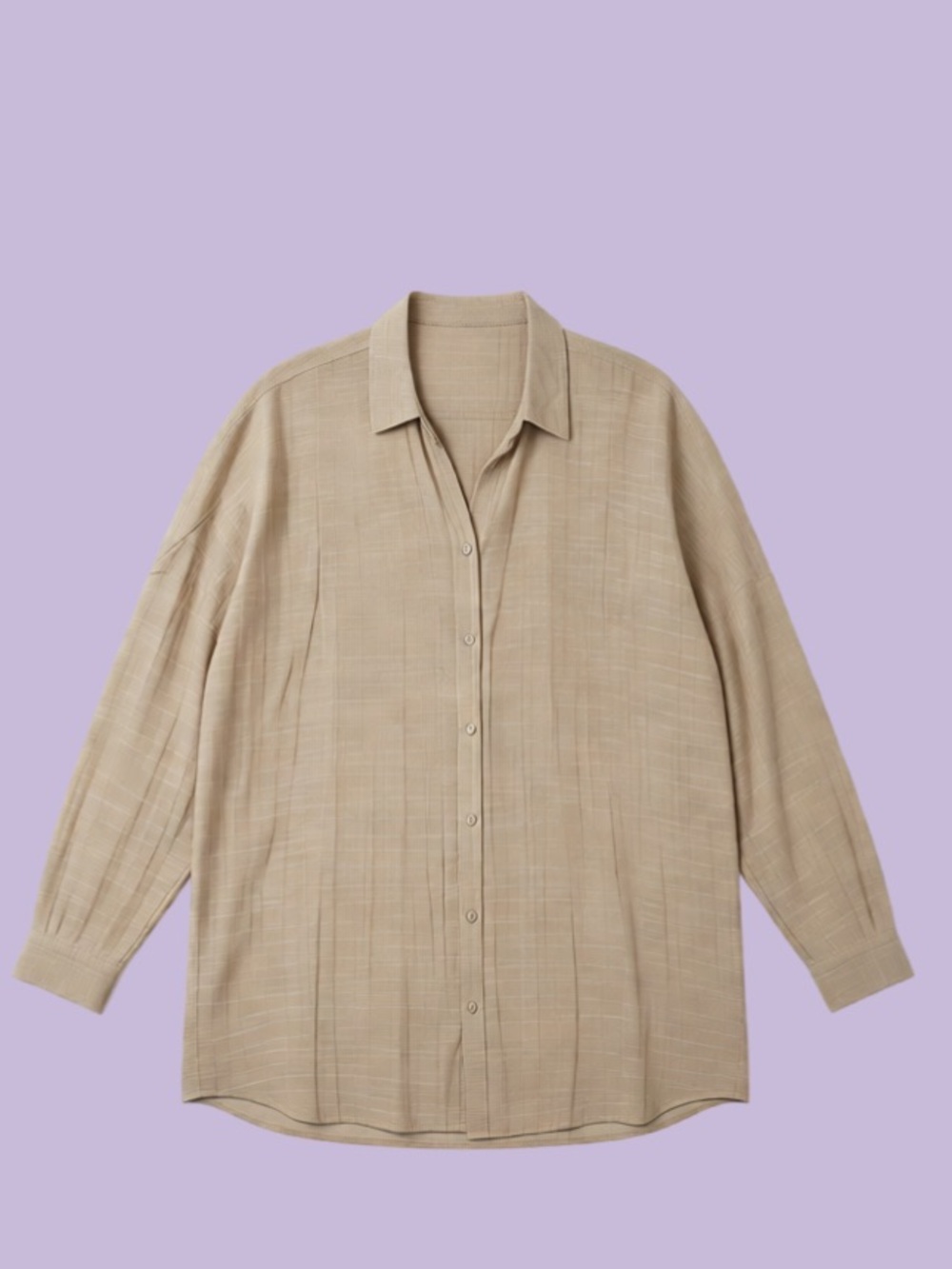 Primark Neutral Beige Button-Front Longline Swim Coverup